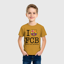 Футболка хлопковая детская Barcelona FC, цвет: горчичный — фото 2