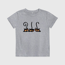 Футболка хлопковая детская Котики, цвет: меланж