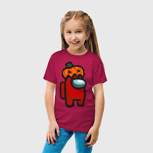 Детская футболка HALLOWEEN IS AMONG US / Маджента – фото 4
