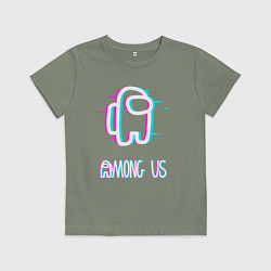 Футболка хлопковая детская Among us, цвет: авокадо