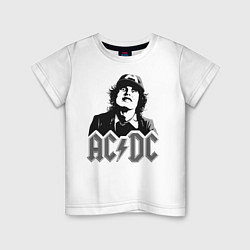 Футболка хлопковая детская ACDC, цвет: белый