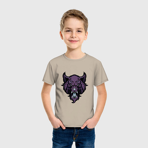Детская футболка Злой волк / Миндальный – фото 3