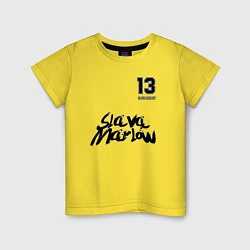 Футболка хлопковая детская Slava Marlow, цвет: желтый