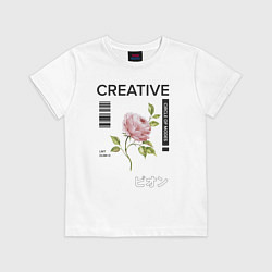 Футболка хлопковая детская CREATIVE, цвет: белый