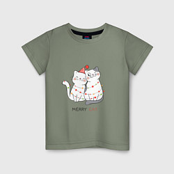 Футболка хлопковая детская Merry Cat, цвет: авокадо