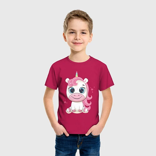 Детская футболка Unicorn Kid / Маджента – фото 3