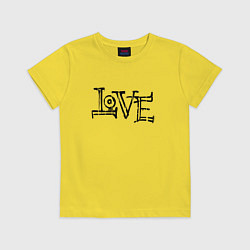 Футболка хлопковая детская Love, цвет: желтый