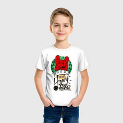 Футболка хлопковая детская Heavy New Year, цвет: белый — фото 2