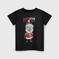 Футболка хлопковая детская SantaSTYLE, цвет: черный