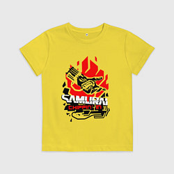 Футболка хлопковая детская CYBERPUNK 2077 SAMURAI, цвет: желтый