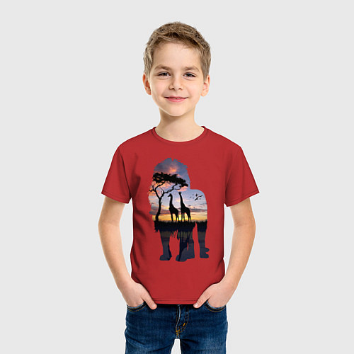 Детская футболка Лев / Красный – фото 3