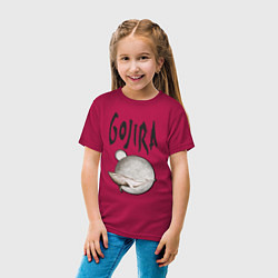 Футболка хлопковая детская Gojira, цвет: маджента — фото 2