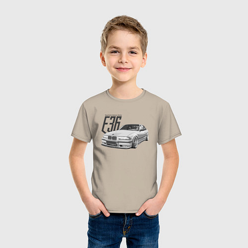 Детская футболка BMW E36 / Миндальный – фото 3