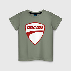 Футболка хлопковая детская Ducati Logo Дукати Лого Z, цвет: авокадо