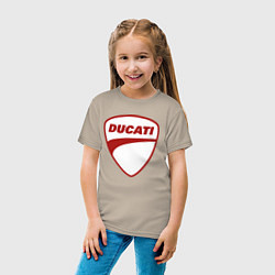 Футболка хлопковая детская Ducati Logo Дукати Лого Z, цвет: миндальный — фото 2