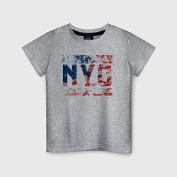 Футболка хлопковая детская Нью-Йорк Сити, цвет: меланж