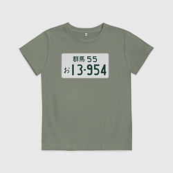 Футболка хлопковая детская Initial D Номер, цвет: авокадо