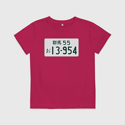 Футболка хлопковая детская Initial D Номер, цвет: маджента