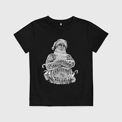 Футболка хлопковая детская Плохой Санта, цвет: черный