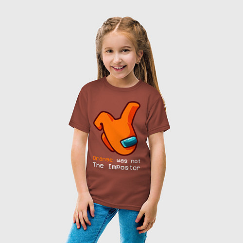Детская футболка AMONG US - ORANGE / Кирпичный – фото 4