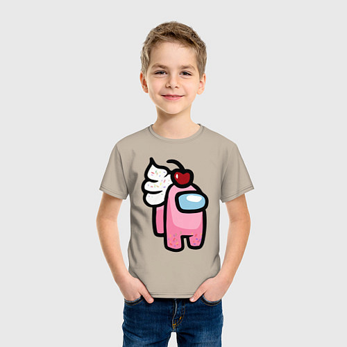 Детская футболка Among Us Пироженка / Миндальный – фото 3