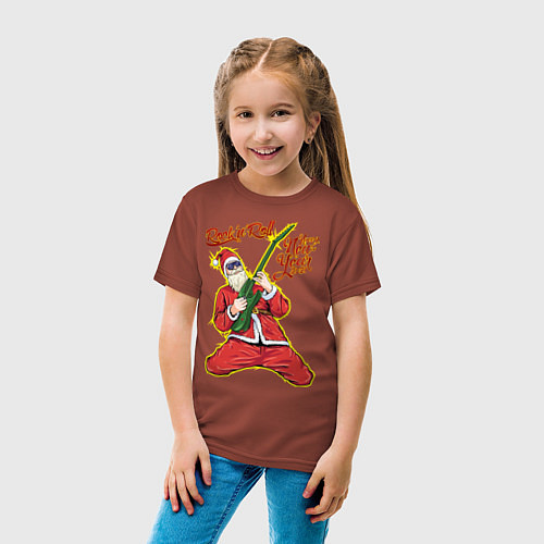 Детская футболка Санта Рокер / Кирпичный – фото 4