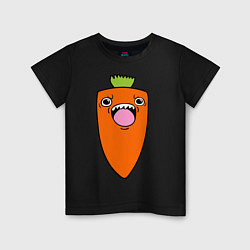 Футболка хлопковая детская Злая морковка, цвет: черный