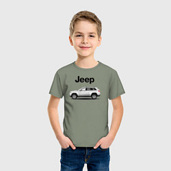 Футболка хлопковая детская Jeep, цвет: авокадо — фото 2