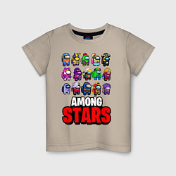 Футболка хлопковая детская AMONG US X BRAWL STARS, цвет: миндальный