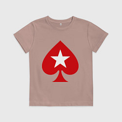 Футболка хлопковая детская Покер Пики Poker Stars, цвет: пыльно-розовый