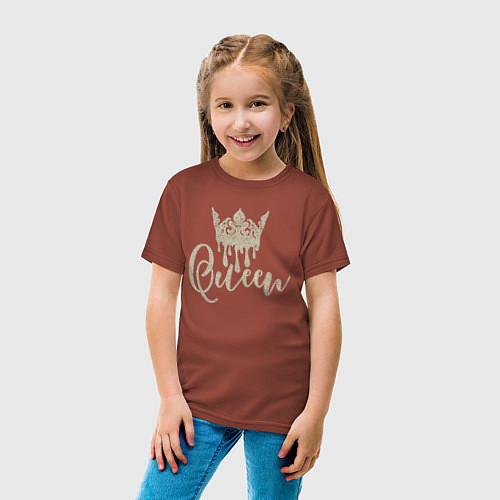 Детская футболка Для королевы / Кирпичный – фото 4