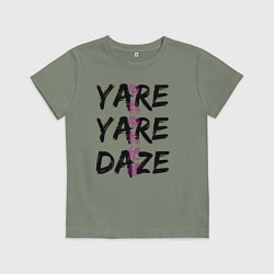 Футболка хлопковая детская YARE YARE DAZE, цвет: авокадо