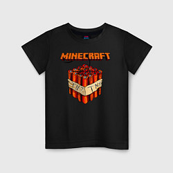 Футболка хлопковая детская Minecraft, цвет: черный