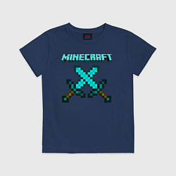 Футболка хлопковая детская Minecraft, цвет: тёмно-синий