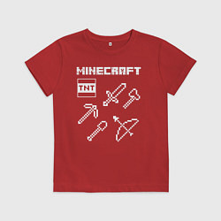 Футболка хлопковая детская Minecraft, цвет: красный