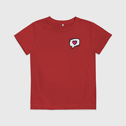 Футболка хлопковая детская Сердце, цвет: красный