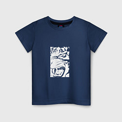 Футболка хлопковая детская Тигр, цвет: тёмно-синий