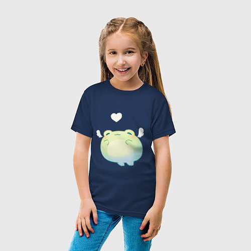 Детская футболка Воздушная лягушка / Тёмно-синий – фото 4