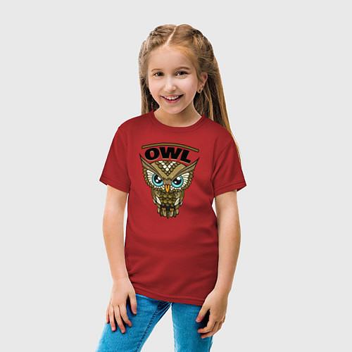 Детская футболка Owl / Красный – фото 4