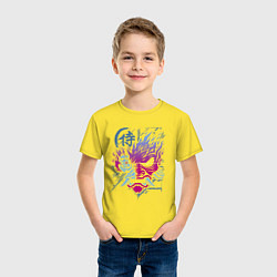 Футболка хлопковая детская Cyberpunk 2077 Геометрия, цвет: желтый — фото 2