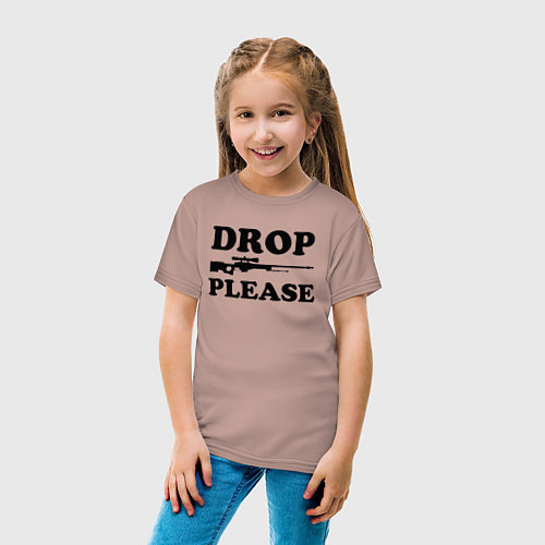 Детская футболка Drop Please / Пыльно-розовый – фото 4