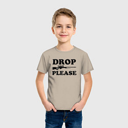 Футболка хлопковая детская Drop Please, цвет: миндальный — фото 2