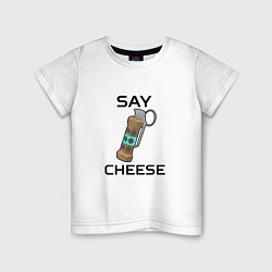 Футболка хлопковая детская Say Cheese, цвет: белый