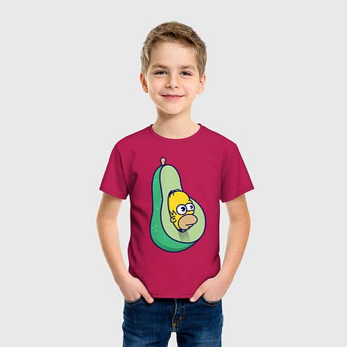 Детская футболка Гомер авокадо / Маджента – фото 3