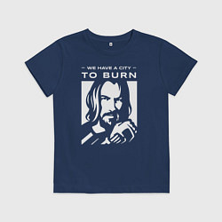 Футболка хлопковая детская WE HAVE A CITY TO BURN, цвет: тёмно-синий