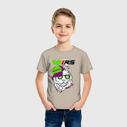 Футболка хлопковая детская Skoda RS Шкода РС Z, цвет: миндальный — фото 2