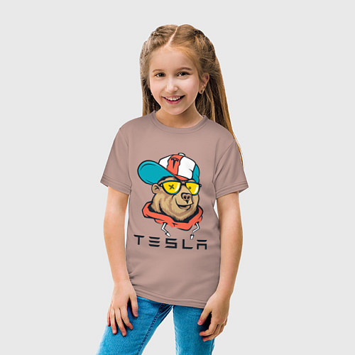 Детская футболка TESLA ТЕСЛА Z / Пыльно-розовый – фото 4