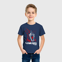 Футболка хлопковая детская SAMURAI Cyberpunk 2077, цвет: тёмно-синий — фото 2