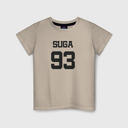 Футболка хлопковая детская BTS - Suga 93, цвет: миндальный