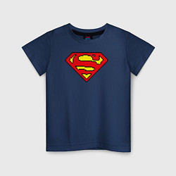 Футболка хлопковая детская Superman 8 bit, цвет: тёмно-синий